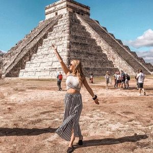 Swimwear cover pants with front slit